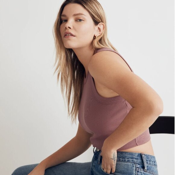 Madewell - Supima® Rib Crop Tank - Pressed Grape - M - Picture 2 of 6